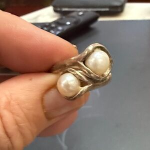 Sterling Silver Pearl Calla Lily Ring